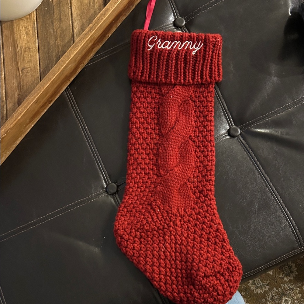 Red Knit Christmas Stocking